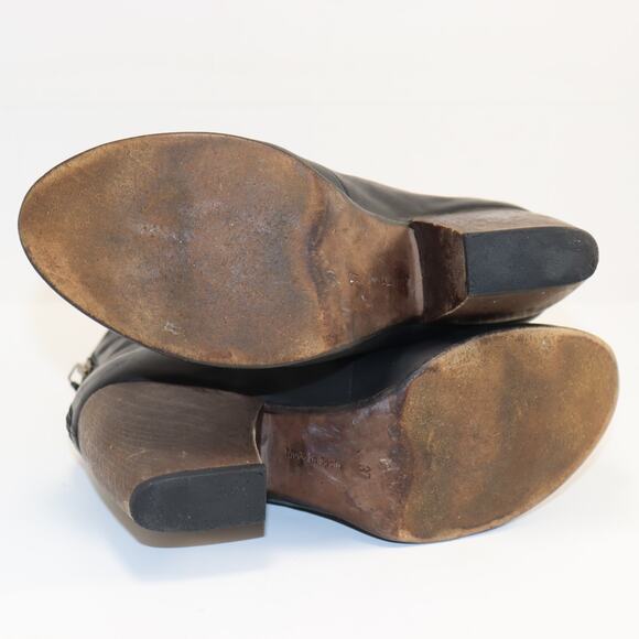 Coclico Black Leather Wedge Ankle Boots Made in Spain Size 37 (US6-6.5) - Picture 5 of 8